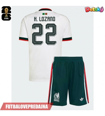 Lacne Dětský Futbalové dres Mexiko Hirving Lozano #22 MS 2026 Krátky Rukáv - Preč (+ trenírky)